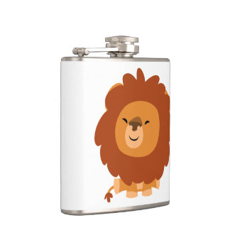 Joli flacon de hanche de lion caricaturé