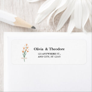 Joli Fleur sauvage Mariage Étiquette rose