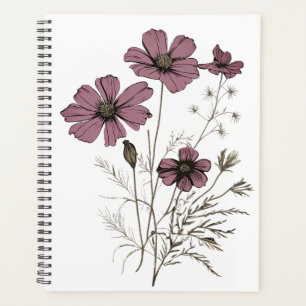 Joli Fleurs de prairie Motif Livre blanc rose