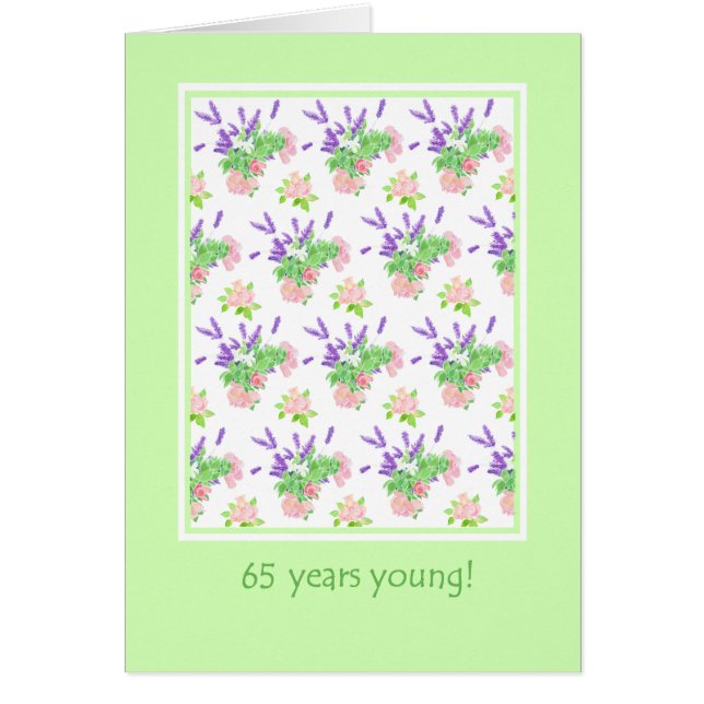 Joli Floral 65e anniversaire Salutation (Devant)