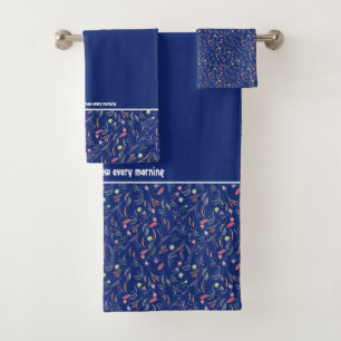 Joli floral   Bleu royal   Écriture chrétienne