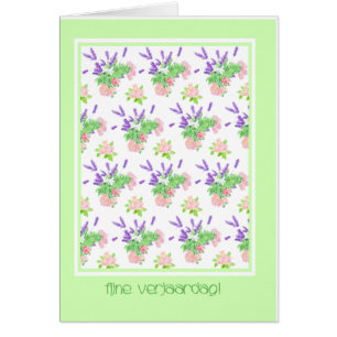 Joli Floral néerlandais langue salut Anniversaire