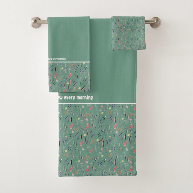 Joli floral VERT SAPHIRÉ personnalisable Écriture (En situation)