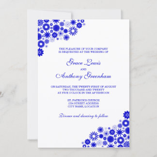 Joli Florals Royal Blue Faire-part de mariage