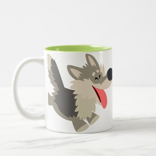 Joli Frolicsome caricature Wolf Mug (Gauche)