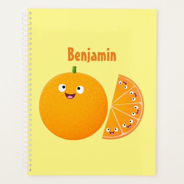 Joli fruit citrus orange heureux dessin animé (Devant)