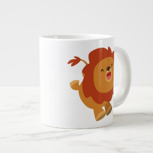 Joli Gamboling Cartoon Lion Jumbo Mug