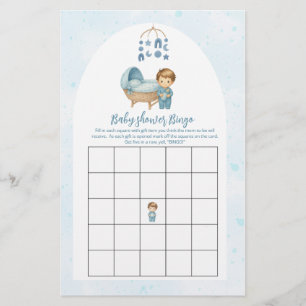 Joli garçon Baby shower Bleu Jeu de Bingo