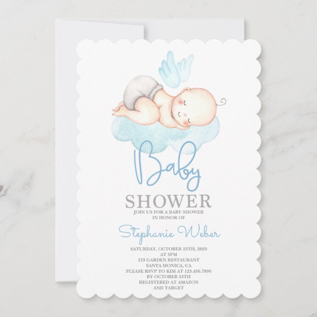 Joli garçon Baby shower Invitation (Devant)