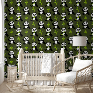 Joli garçon carrelé panda ours motif Papier peint
