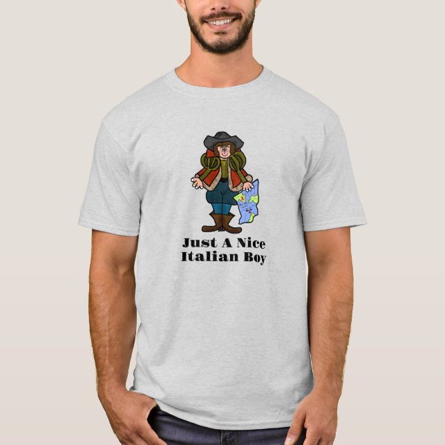 Joli garçon italien Christopher Columbus T-Shirt (Devant)