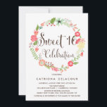 Joli Garden Wreath Sweet sixteen Invitation<br><div class="desc">Invitation amusante et fantaisiste parfaite pour les fêtes de printemps et de jardin. Il présentait des scripts de calligraphie et des illustrations de variété de fleurs.</div>