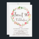 Joli Garden Wreath Sweet sixteen Invitation<br><div class="desc">Invitation amusante et fantaisiste parfaite pour les fêtes de printemps et de jardin. Il présentait des scripts de calligraphie et des illustrations de variété de fleurs.</div>