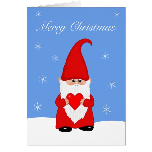 Joli gnome de Noël avec cœur  (Devant)