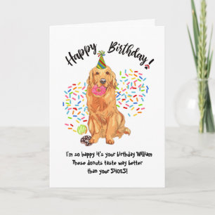Joli Golden Retriever Chien animal Carte d'anniver
