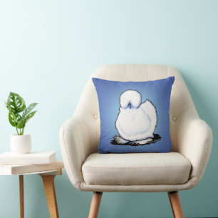 Joli grand coussin jeté de poule Silkie