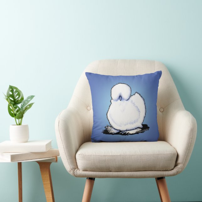 Joli grand coussin jeté de poule Silkie (Chaise)