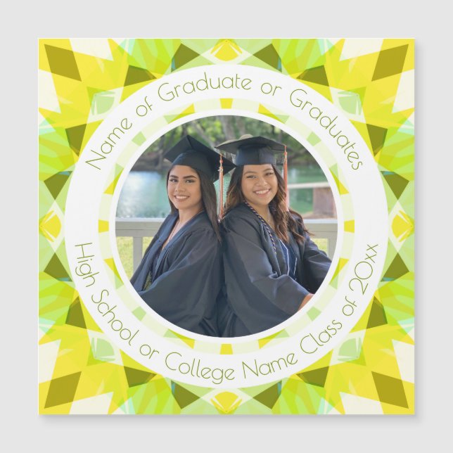 Joli Green Jaune Graduation Keepsaké cadeau photo (Devant)