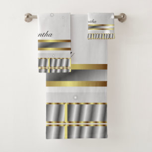 Joli Gris Argent Et Script Or