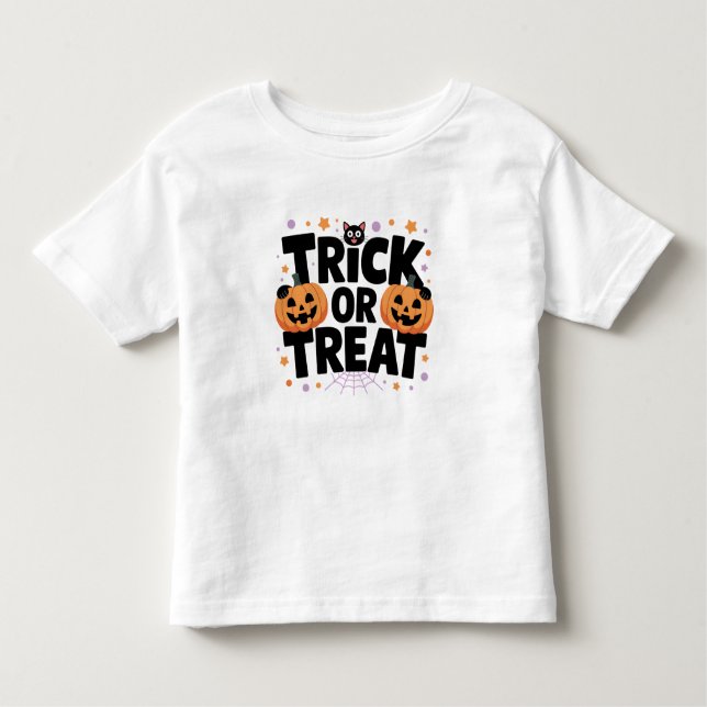 Joli Halloween Trick ou Treat T-Shirt avec Citroui (Devant)