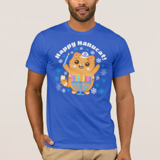 Joli Hanucat, Hanoukka Cat Menorah T-Shirt