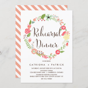 Joli Jardin Wreath Répétition Dîner Invitation