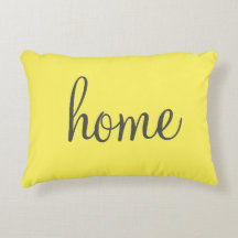 Joli jaune coussin accent "maison"