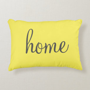 Joli jaune coussin accent "maison"
