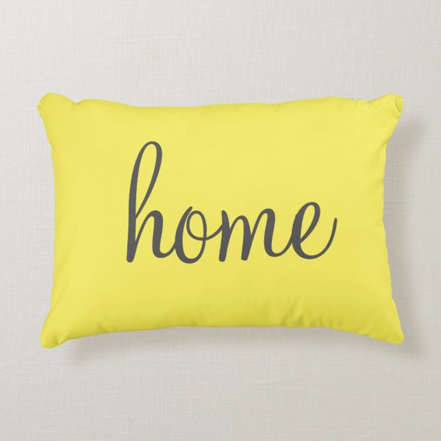 Joli jaune coussin accent "maison" (Devant)