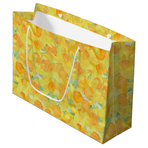 Joli Jaune Doré Daffodils Grand Sac Cadeau