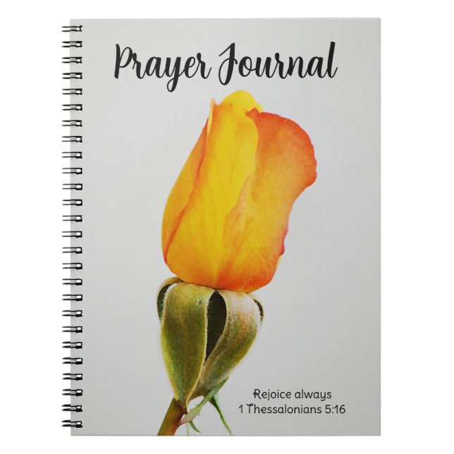 Joli Jaune Orange Rose Faith Journal de prière (Devant)