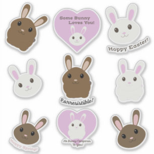 Joli jeu de stickers Bunnies Pâques