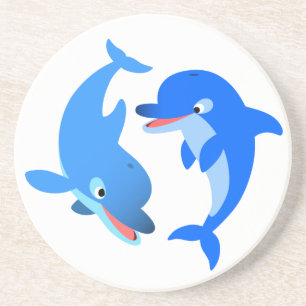 Joli jeu Dessous de verre de dauphins de dessin