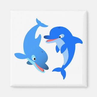 Joli Jouer Cartoon Dolphins Magnet