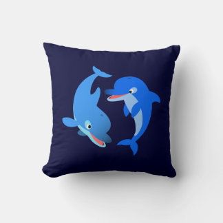 Joli Jouer Coussin de dauphins de dessin
