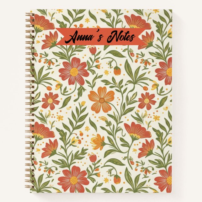 Joli journal botanique pour écrire et prendre des  (Devant)