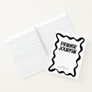 Joli Journal de Prière Noir et Blanc Nom Année