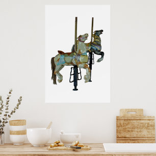 Joli Joyeux Aller Round Carousel Horse Poster