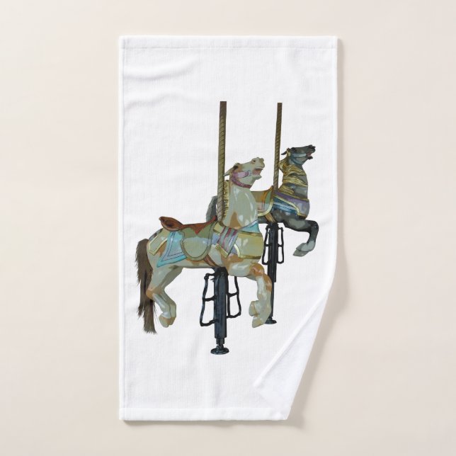 Joli Joyeux Parcours Carrousel Chevaux Serviette à (Serviette à main)