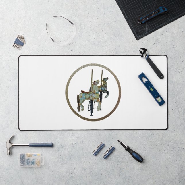 Joli Joyeux Parcours Carrousel Horses Bureau Mat (Poste de travail)