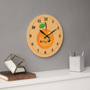 joli Kawaii horloge grande cuisine orange