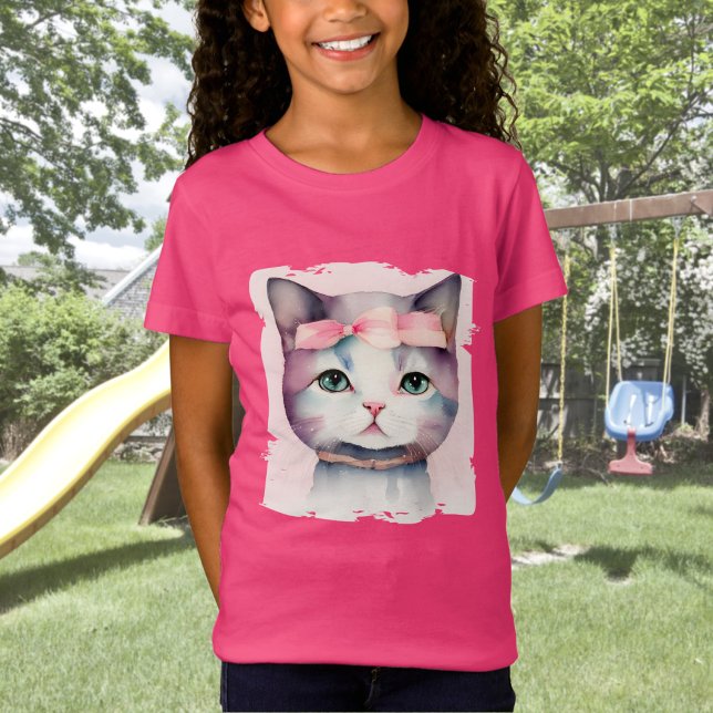 Joli Kitty Avec T-shirt Bow Rose (Créateur téléchargé)