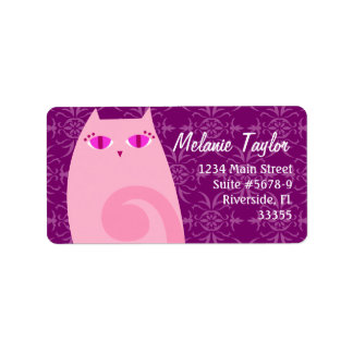 Joli Kitty rose et violet Étiquette