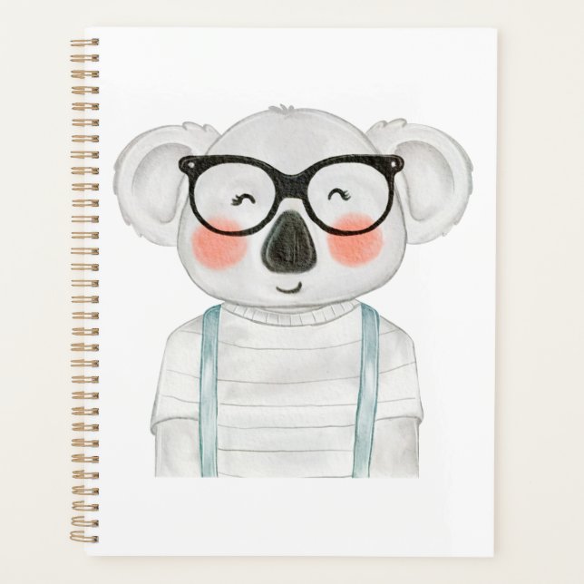 Joli Koala Aquarelle avec Lunettes (Devant)