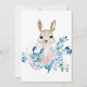 Joli lapin avec fleurs d'aquarelle