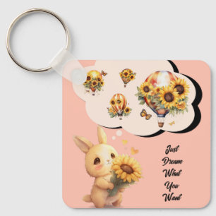 Joli Lapin Avec Porte-Clés Tournesol