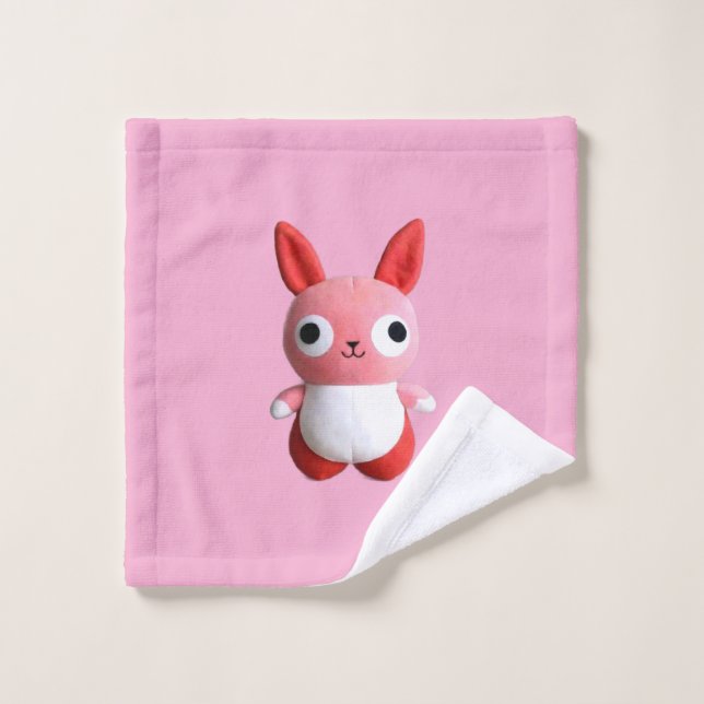 Joli lapin de jouet rose (Gant de toilette)