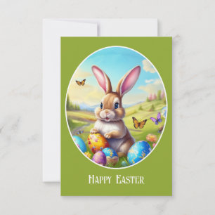 Joli lapin de Pâques dans un paysage - 