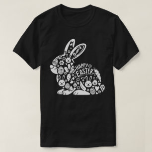 Joli lapin floral T-shirt de Pâques pour les femme