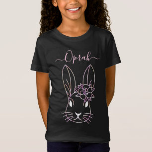 Joli lapin rose et fleur. Personnaliser T-Shirt